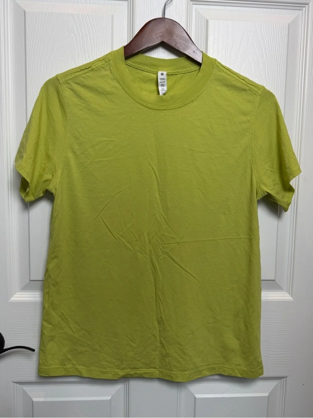 lululemon athletica All Yours Chartreuse Pima Cotton Short Sleeve Crew Tee